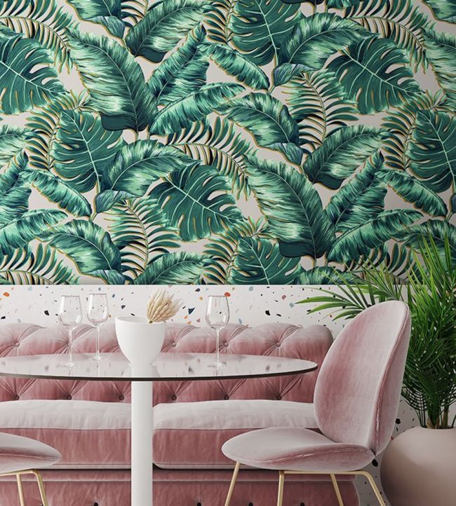 BMTD001-05B - Banana Leaves Max Wallpaper - Blush Pink - Brand McKenzie