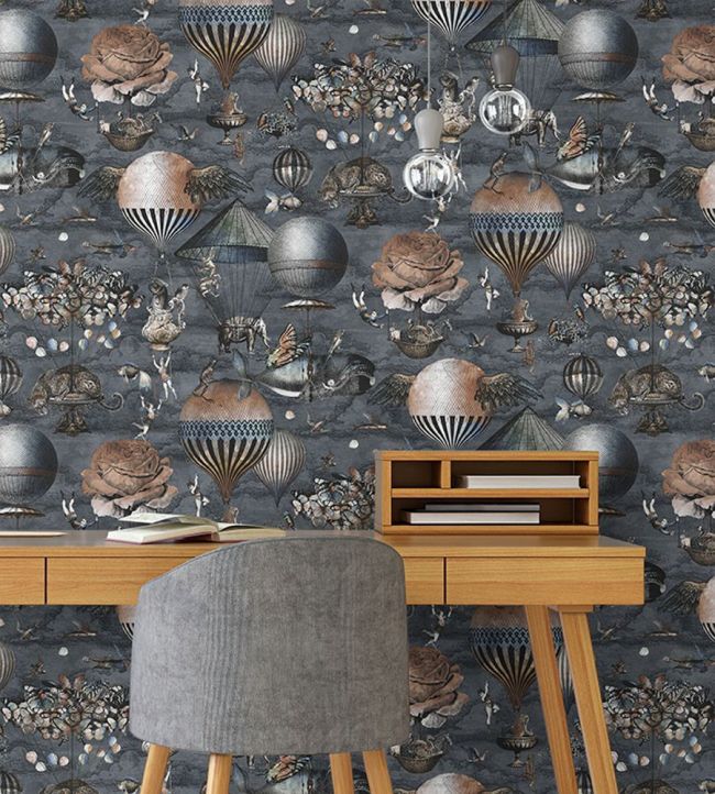 BMTD001-07B - Curious Skies Wallpaper - Midnight Blue - Brand McKenzie