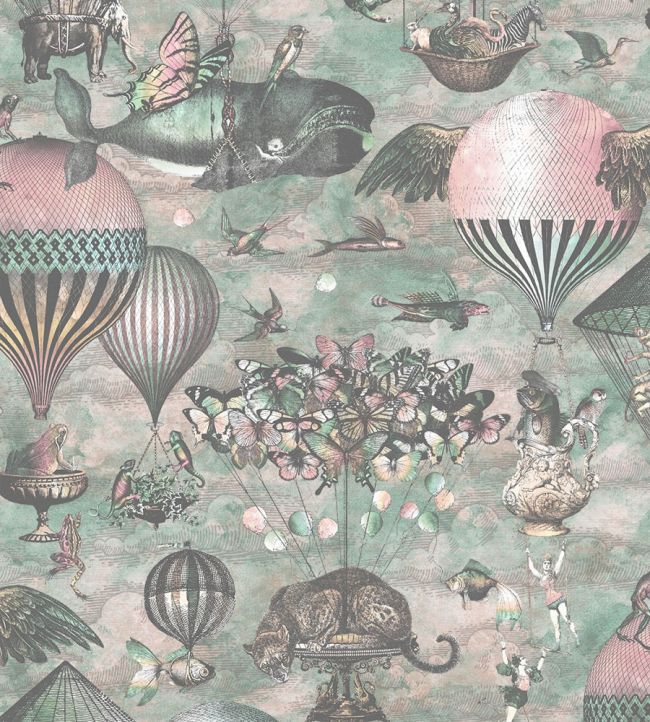 BMTD001-07C - Curious Skies Wallpaper - Pink & Aqua - Brand McKenzie