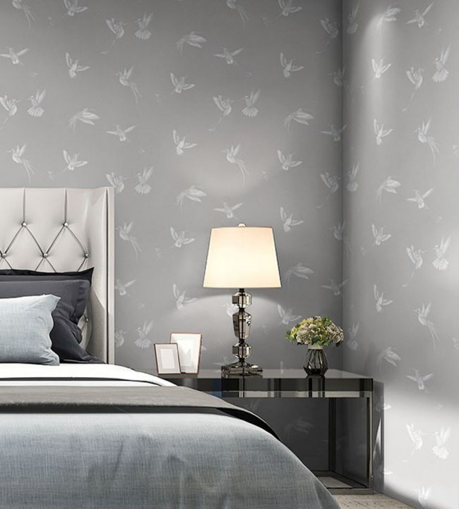 Exotic Birds Wallpaper 3 - Gray