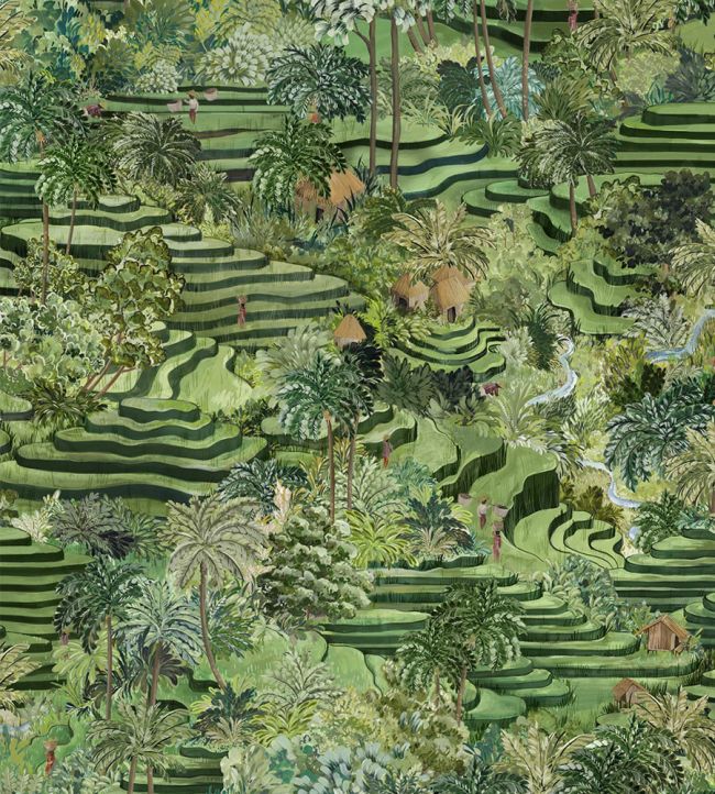Rice Terrace Wallpaper - Green 
