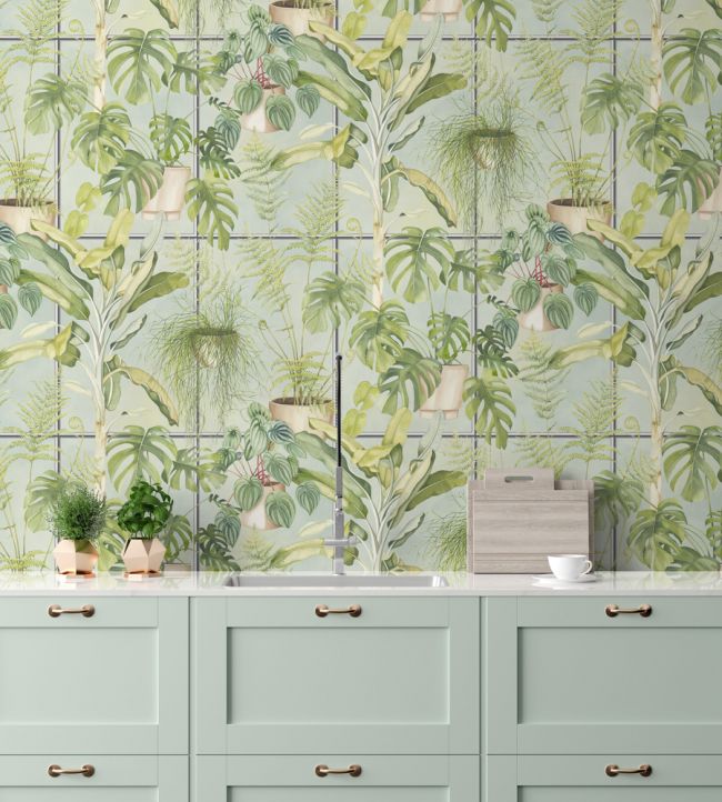 BMTD001-13B - The Green House Wallpaper - House Green - Brand McKenzie