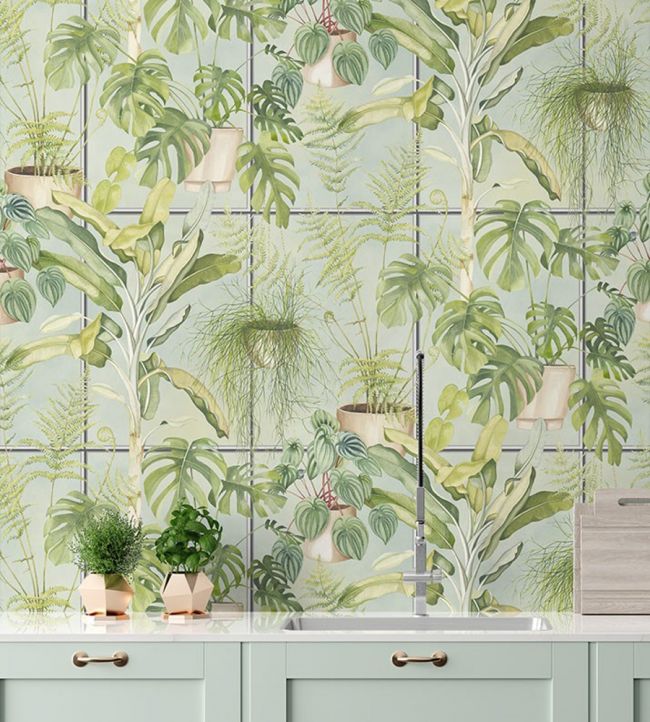 BMTD001-13B - The Green House Wallpaper - House Green - Brand McKenzie