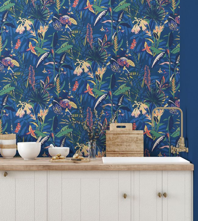 BMTD001-14A - The Tropics Wallpaper - Deep Blue - Brand McKenzie