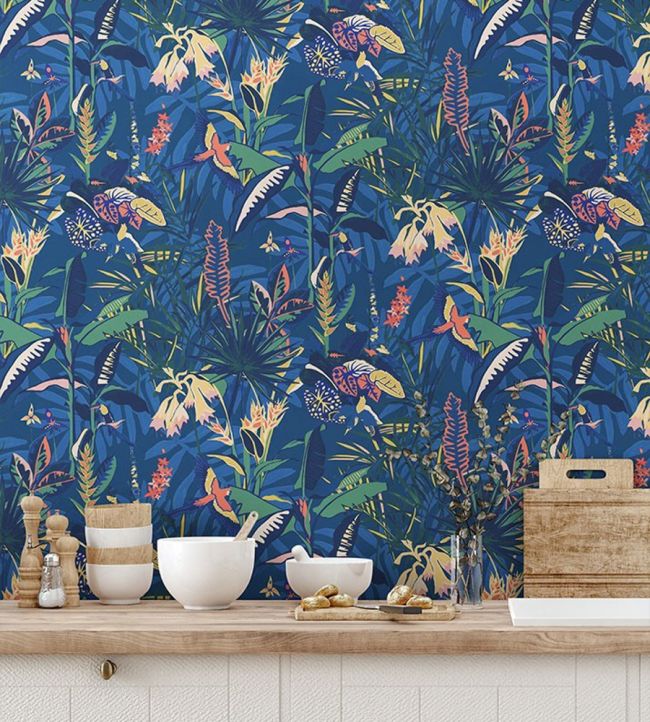 BMTD001-14A - The Tropics Wallpaper - Deep Blue - Brand McKenzie