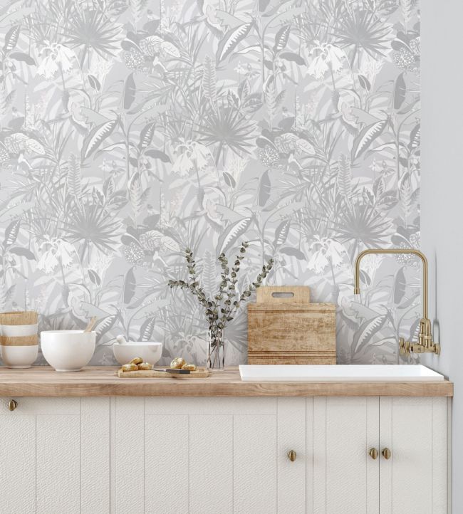 BMTD001-14C - The Tropics Wallpaper - Stone Grey - Brand McKenzie