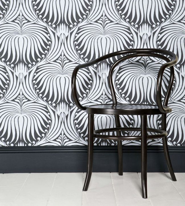 Lotus Room Wallpaper - Black