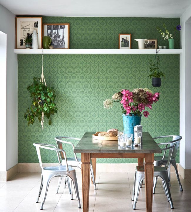 Brocade Room Wallpaper - Green