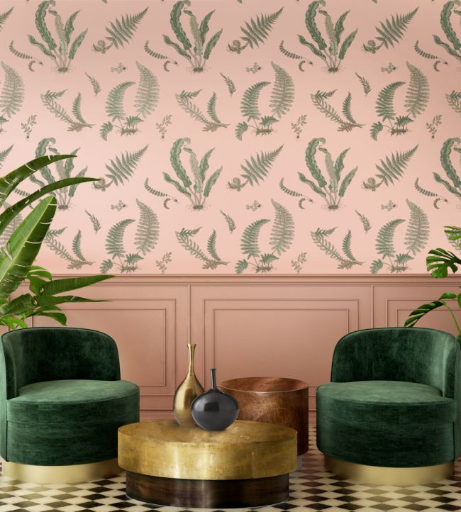 Ferns Room Wallpaper - Pink