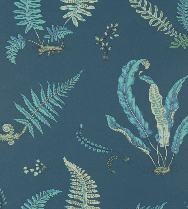 Ferns Wallpaper - Blue