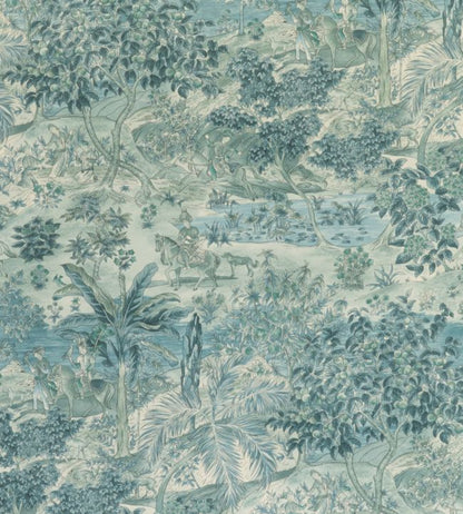 Ramayana Wallpaper - Blue 
