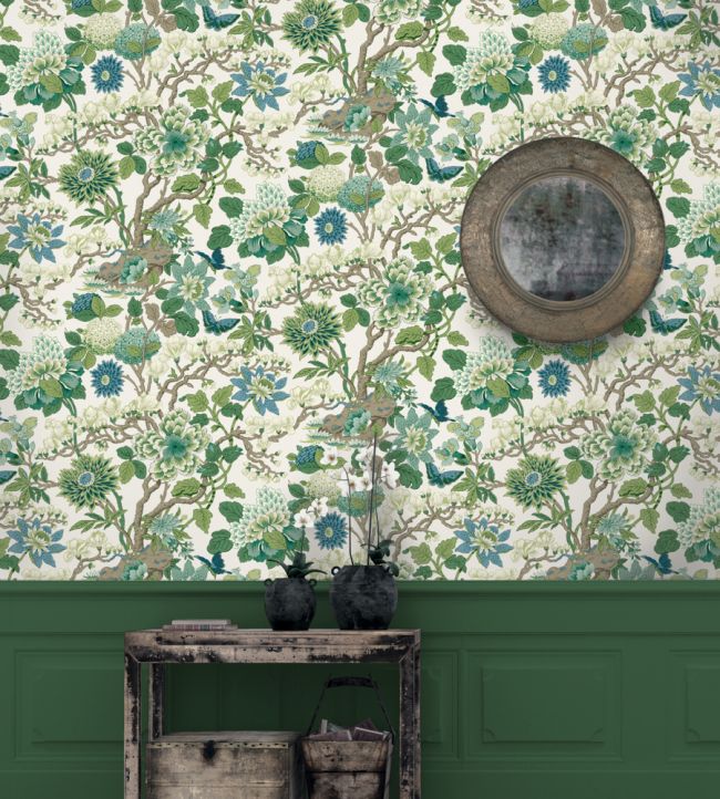 Magnolia Room Wallpaper - Green