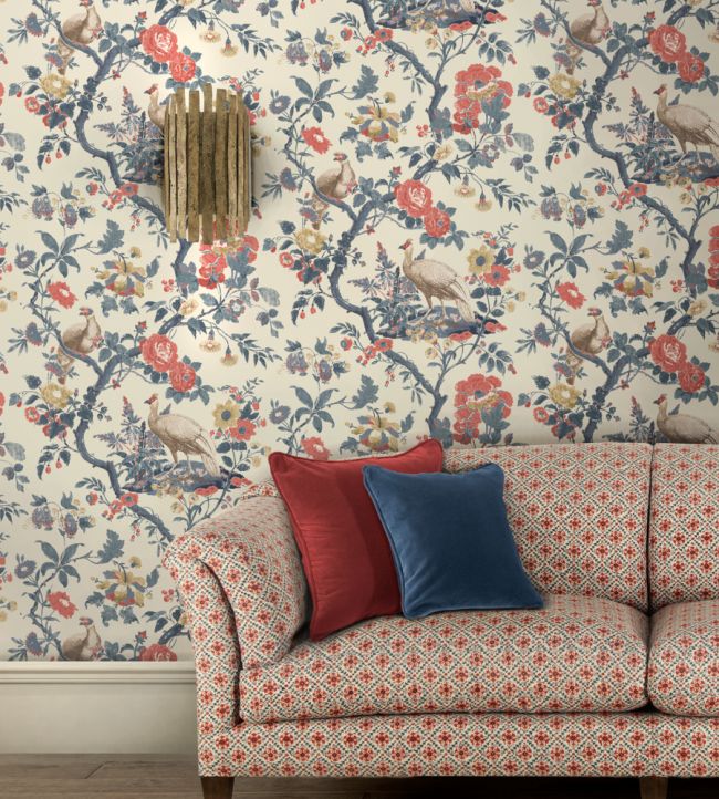 Broughton Rose Room Wallpaper 2 - Blue