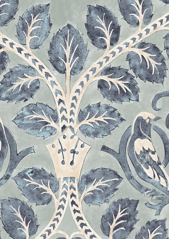 Berry Brothers Wallpaper - Blue - Lewis & Wood
