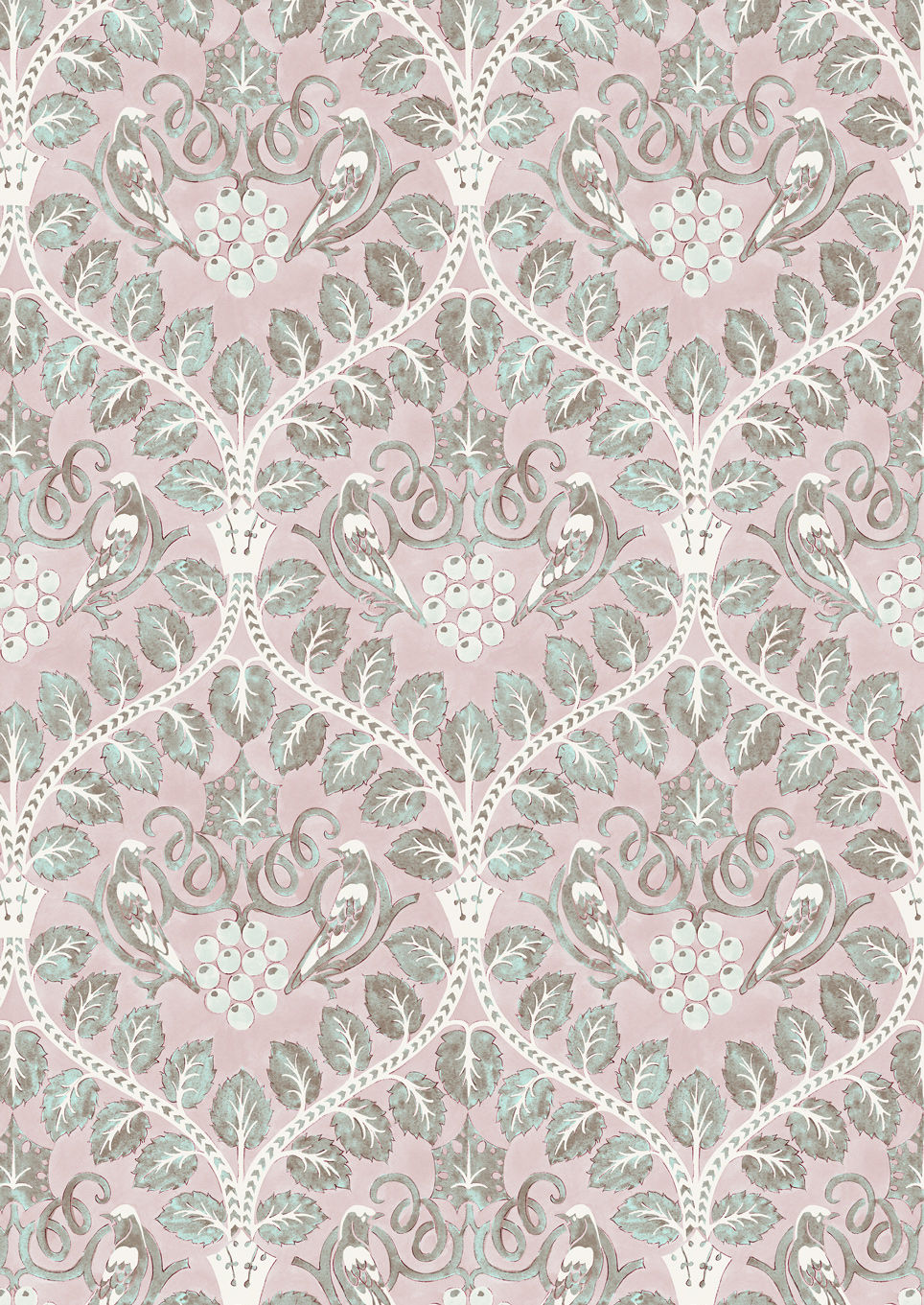 Berry Brothers Wallpaper - Pink - Lewis & Wood