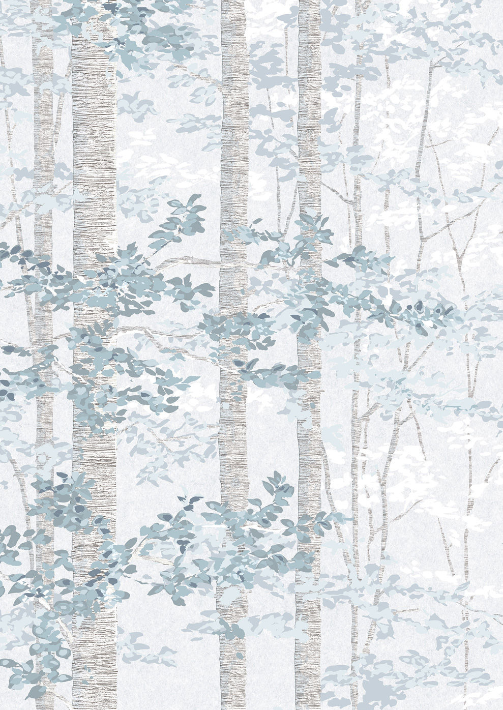 Bosky Wallpaper - Blue - Lewis & Wood