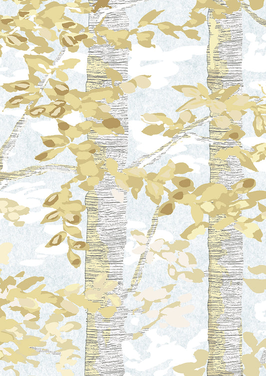 Bosky Wallpaper - Yellow - Lewis & Wood