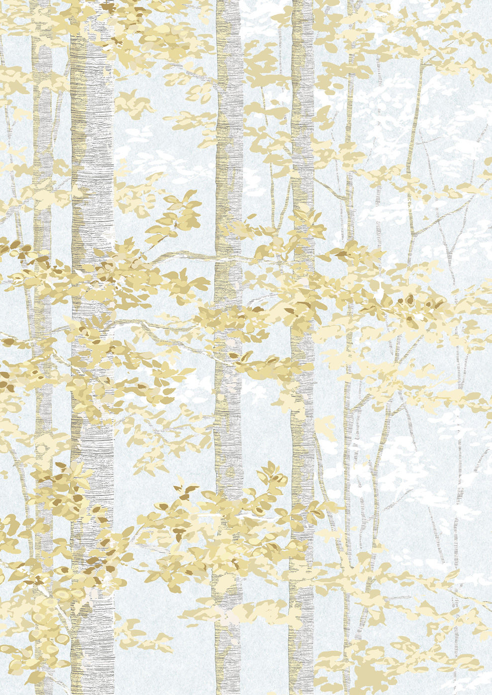 Bosky Wallpaper - Yellow - Lewis & Wood