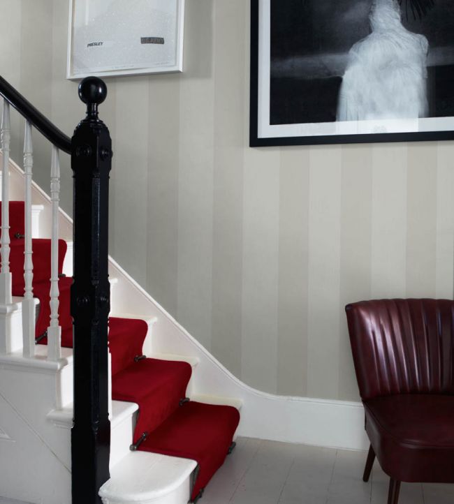 Broad Stripe Wallpaper - Pavilion Gray - 1387 - Farrow & Ball