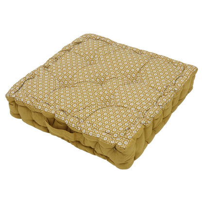 Adele Floral Mustard Floor Cushion