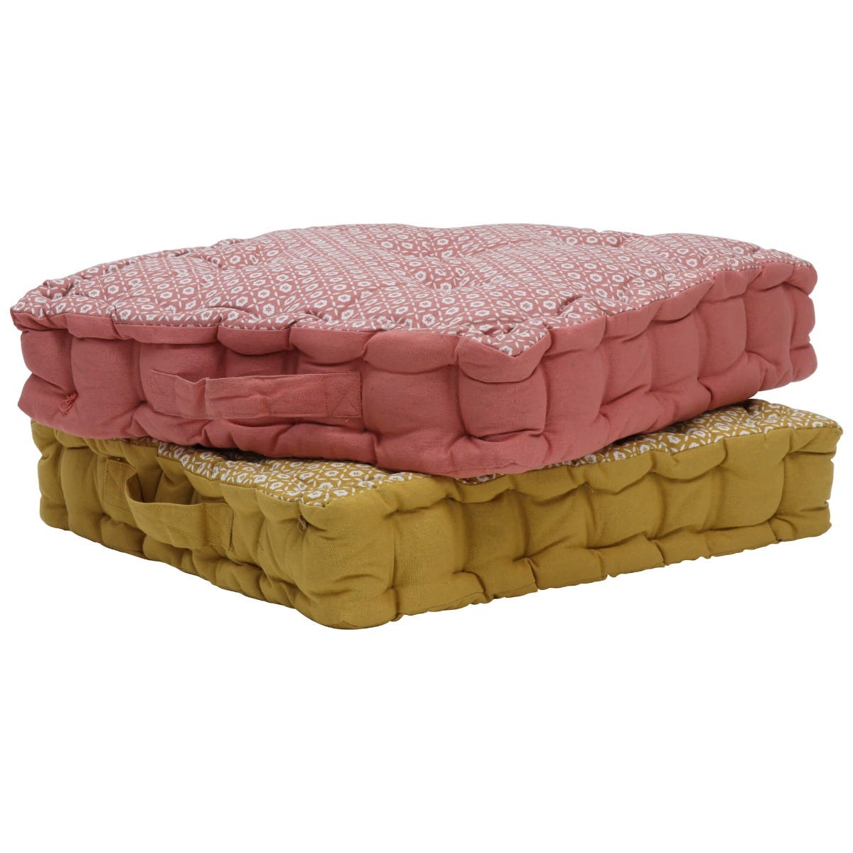 Adele Floral Mustard Floor Cushion