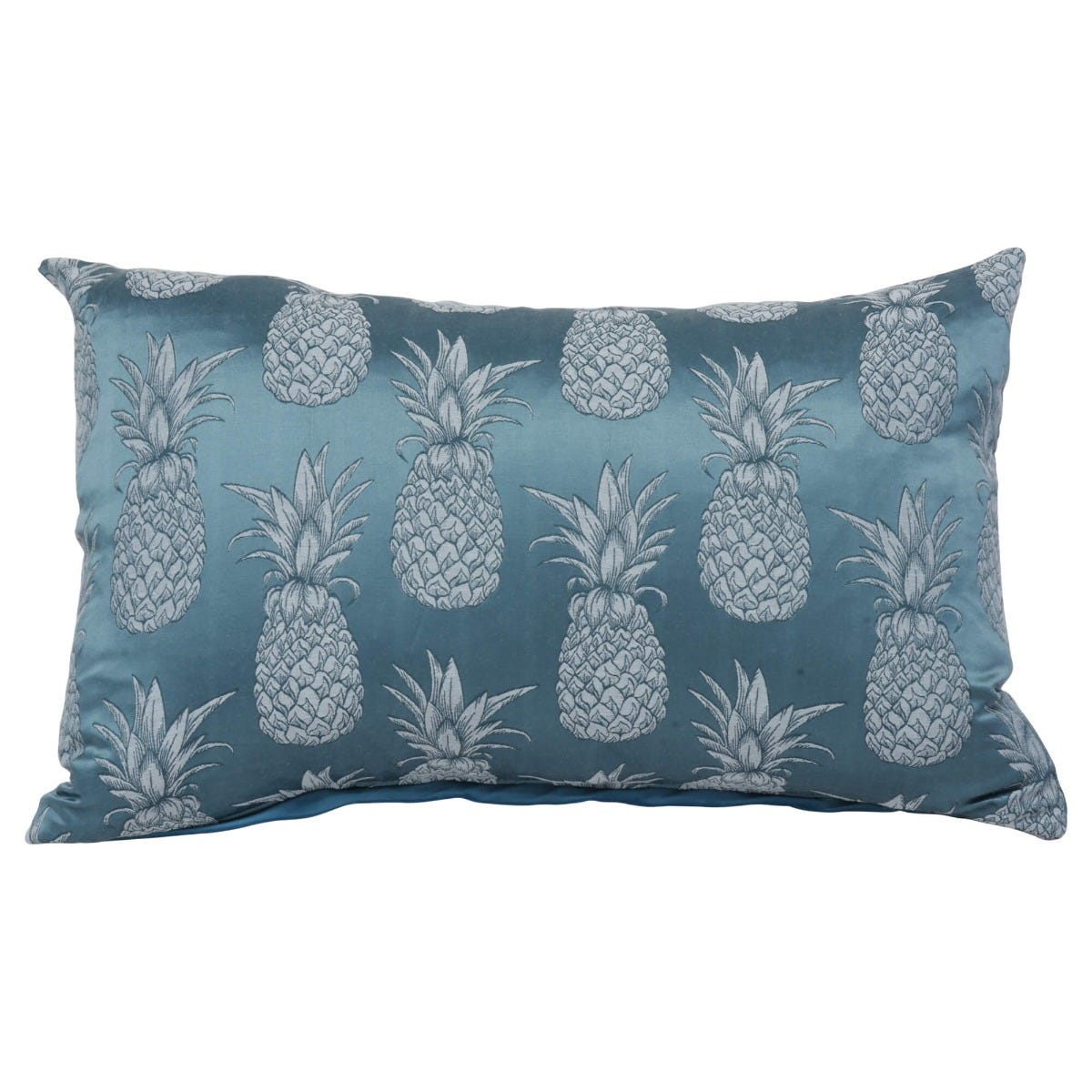 Tiki Pineapple Teal Oblong Cushion