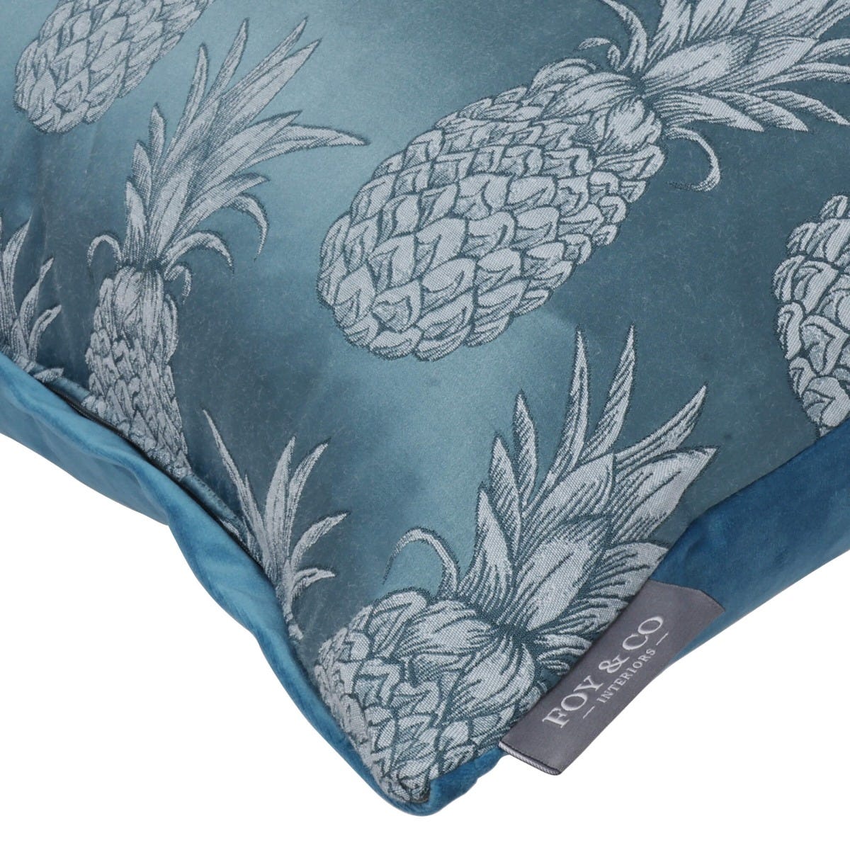Tiki Pineapple Teal Oblong Side Cushion