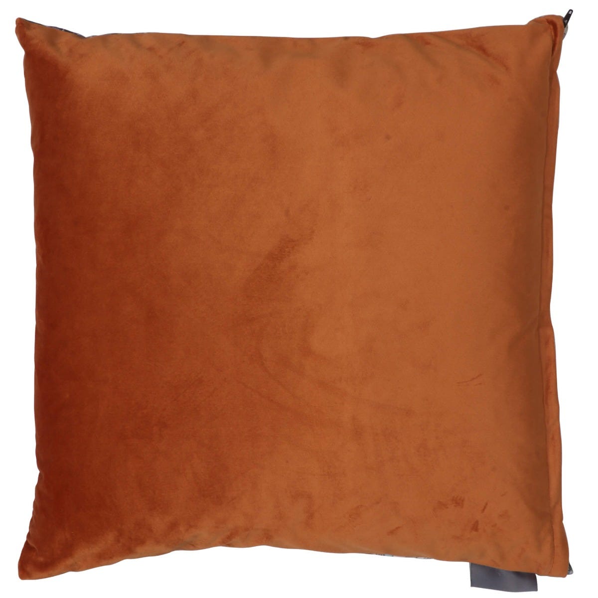 Orangutan Forest Teal / Orange Velvet Back Cushion