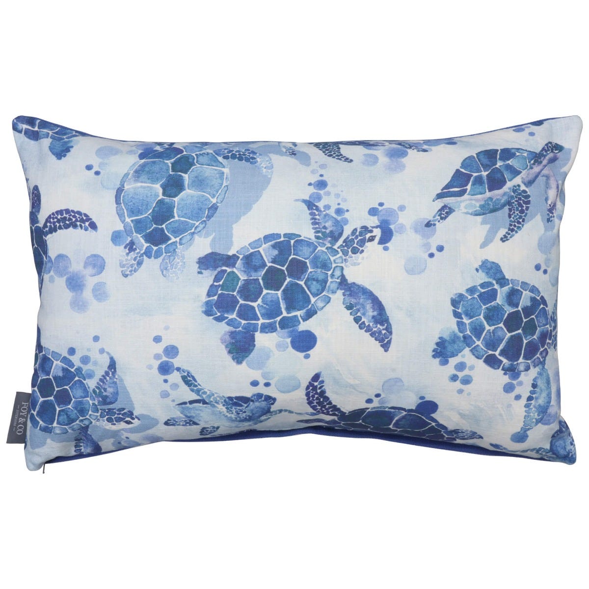 Sea Turtles Blue Oblong Cushion