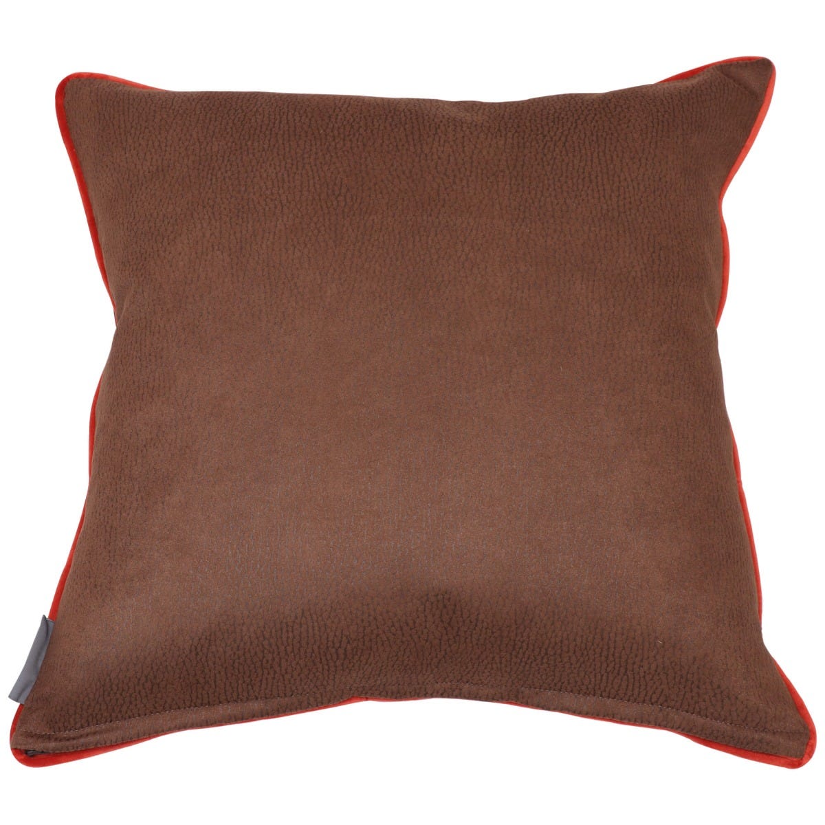 Skull Floral Velvet Back Cushion - Brown