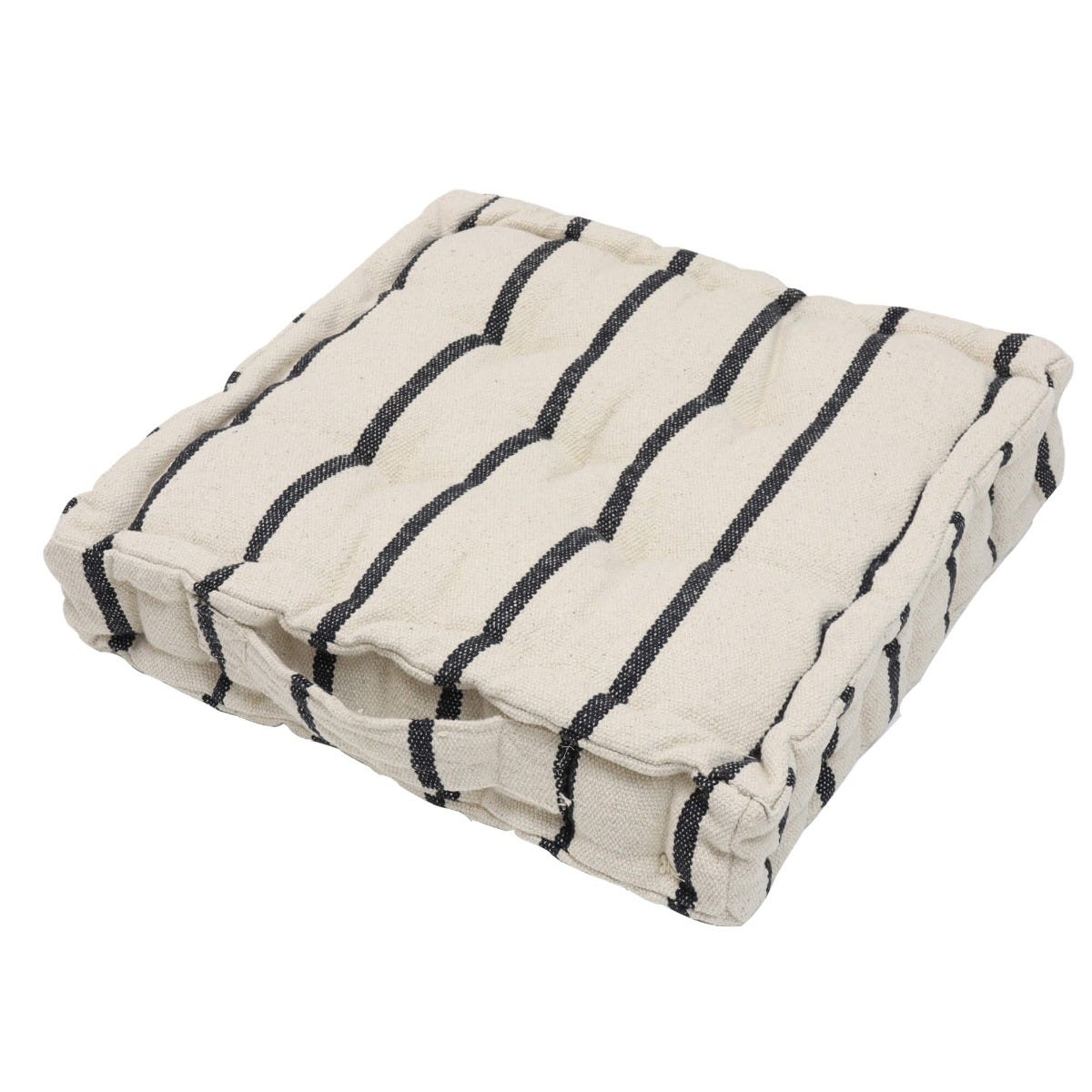 Austin Stripe Charcoal Floor Cushion