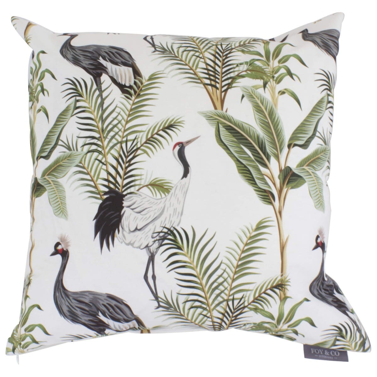 Exotic Storks Outdoor Cushion - Green