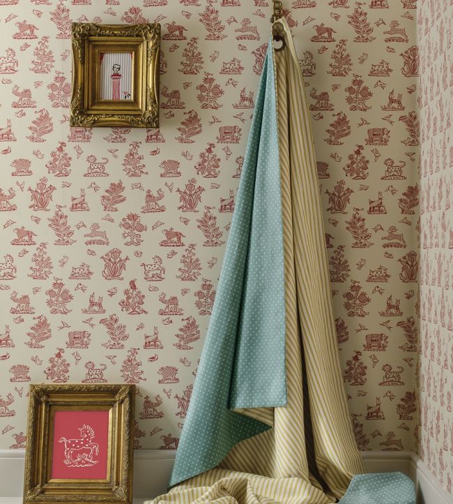 Beasties Paper Room Wallpaper - Pink