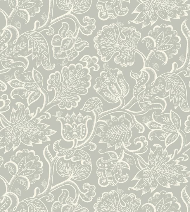 Jacobean Paper Wallpaper - Gray