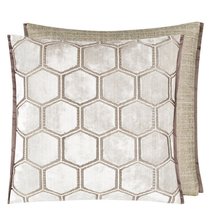 Manipur Medium Velvet Cushion - White