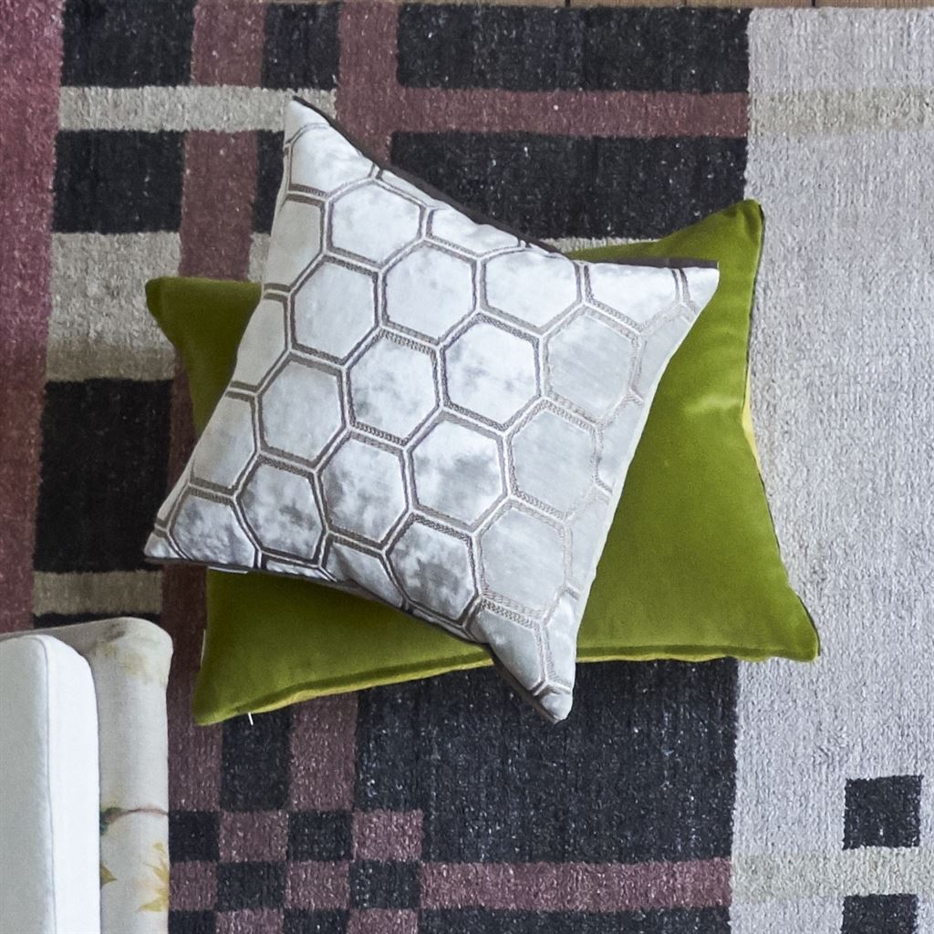 Manipur Medium Room Velvet Cushion 5 - White
