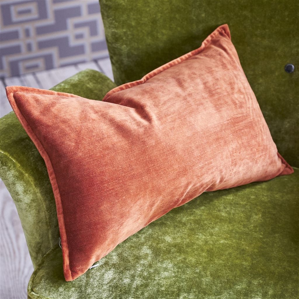 Rivoli Room Velvet Cushion 2 - Orange
