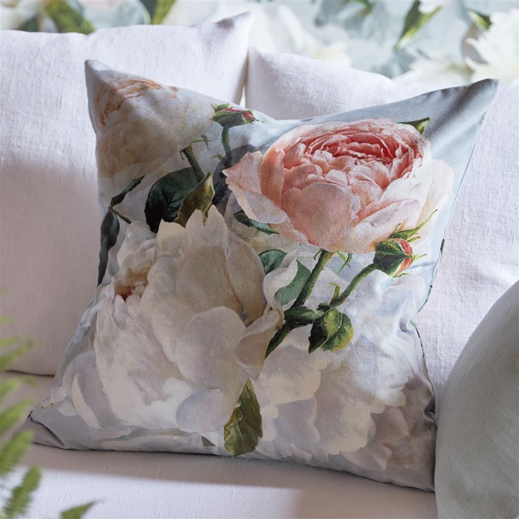 Peonia Grande Zinc Room Velvet Cushion 2 - Multicolor