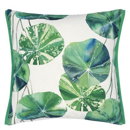 Brahmi Outdoor Leaf Cushion - Green