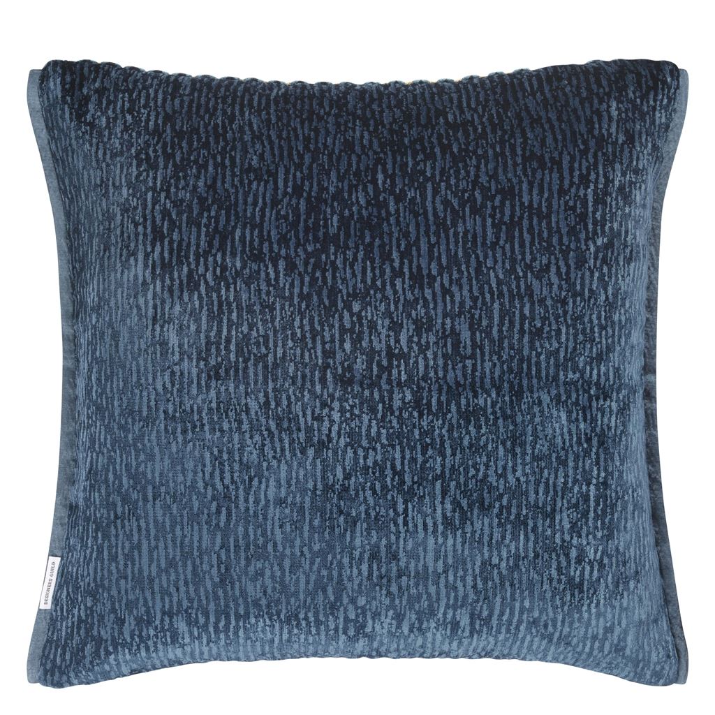 Portland Delft Room Velvet Cushion 2 - Blue