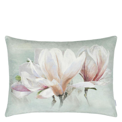 Yulan Magnolia Velvet Cushion - Gray