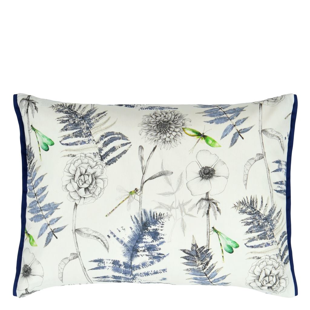 Outdoor Acanthus Cushion - Blue