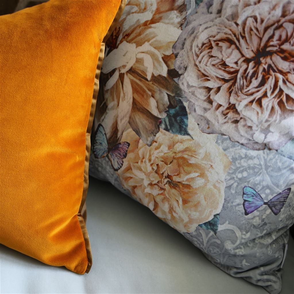 Pahari Room Velvet Cushion 4 - Gray