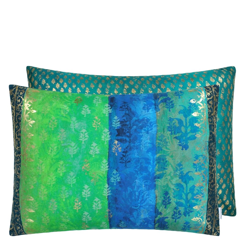 Kasavu Linen/Cotton Cushion - Green