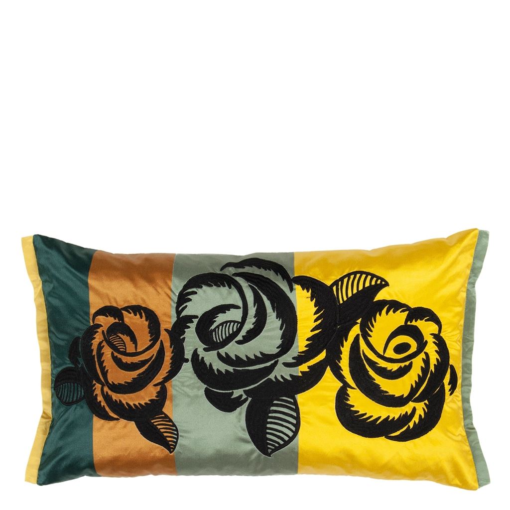 Kasuti Embroidered Room Cushion - Multicolor