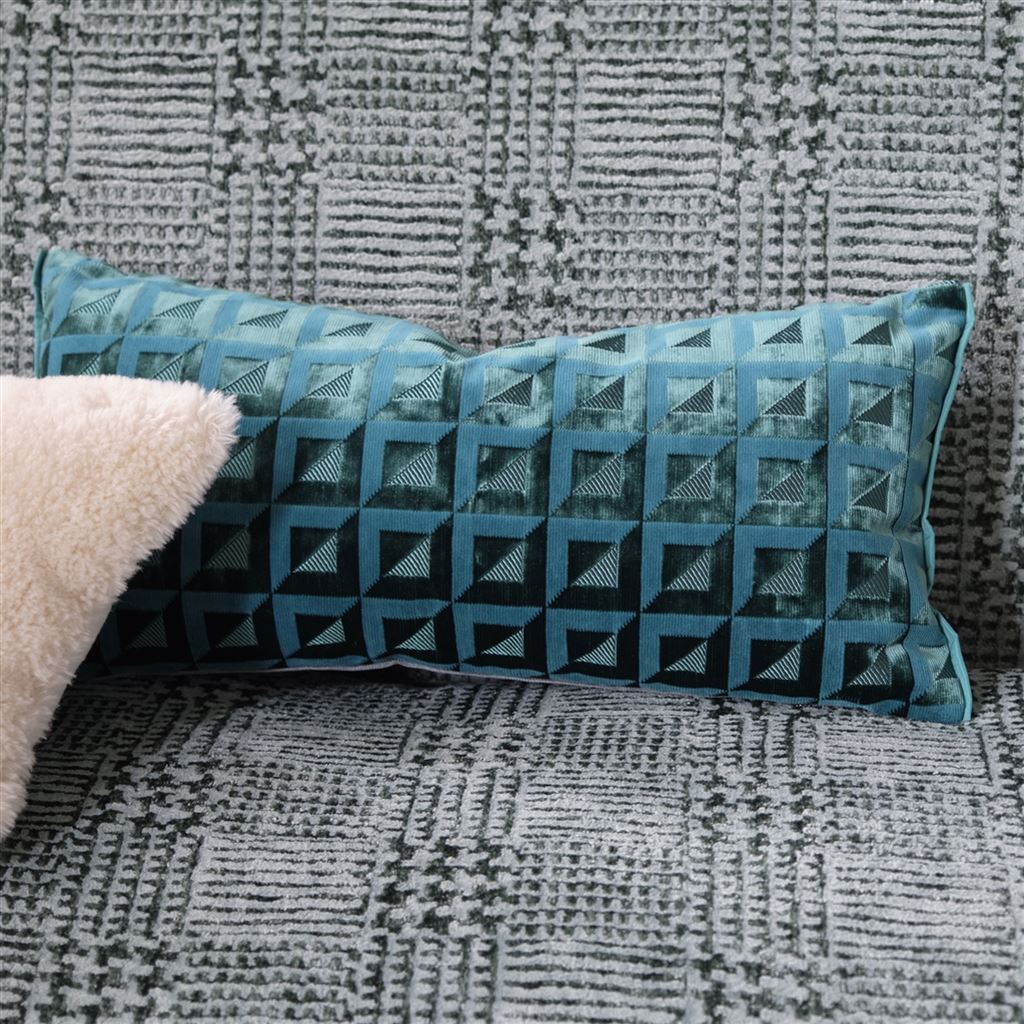 Monserrate Room Velvet Cushion 3 - Blue