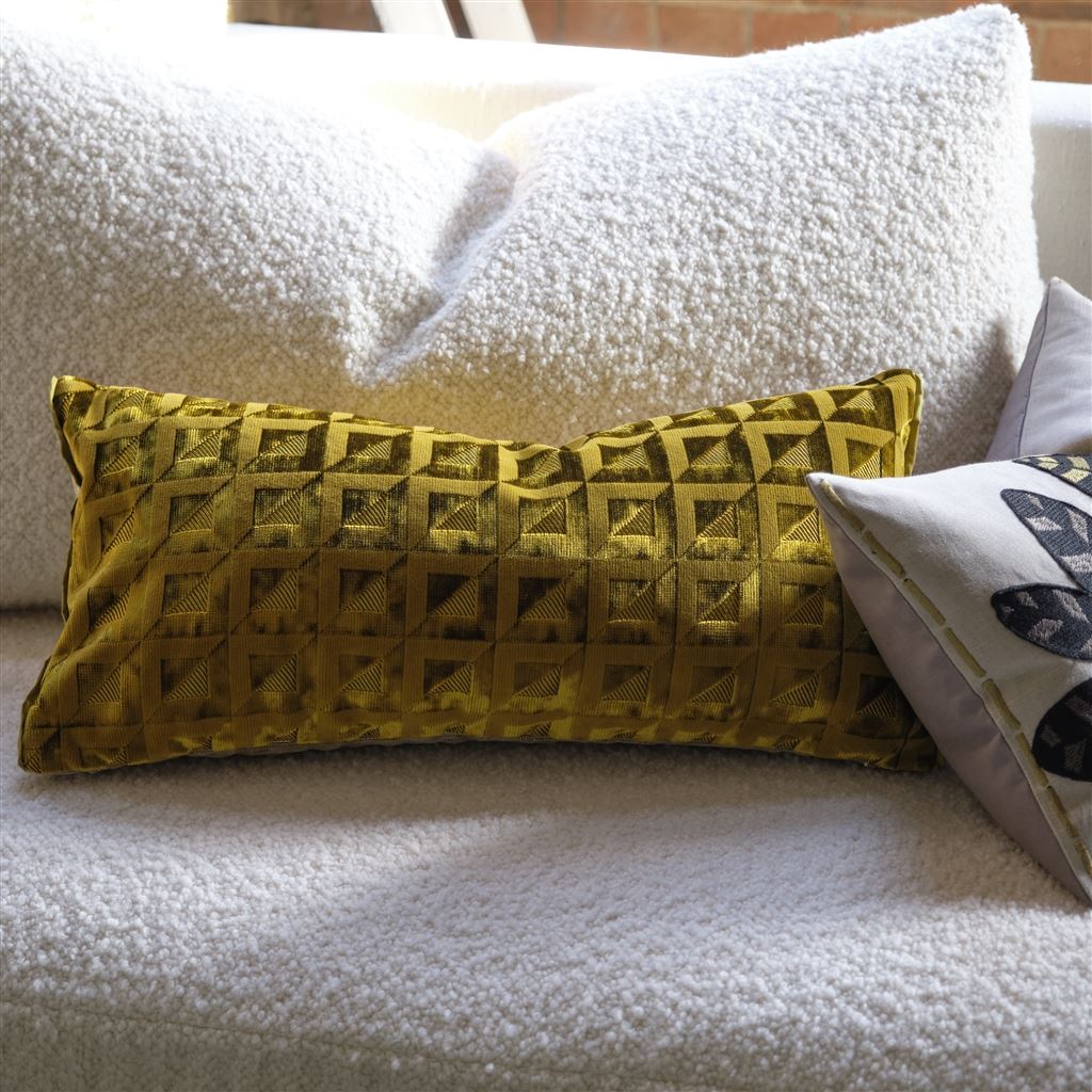 Monserrate Room Velvet Cushion 3 - Yellow