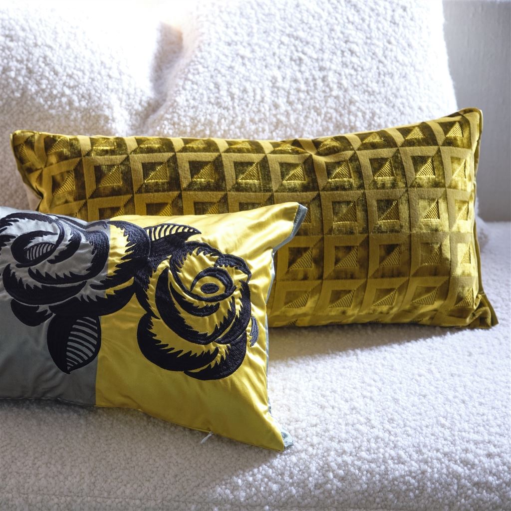 Monserrate Room Velvet Cushion 4 - Yellow