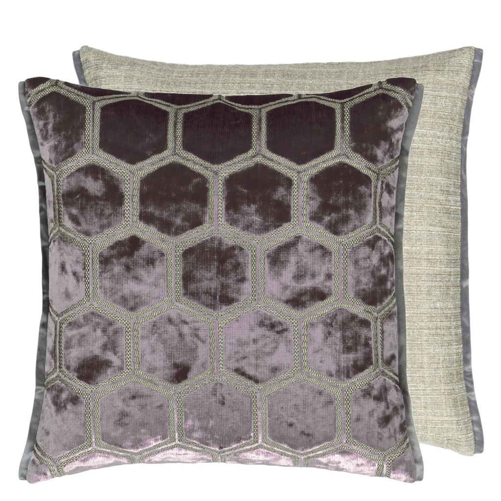 Manipur Medium Velvet Cushion - Brown