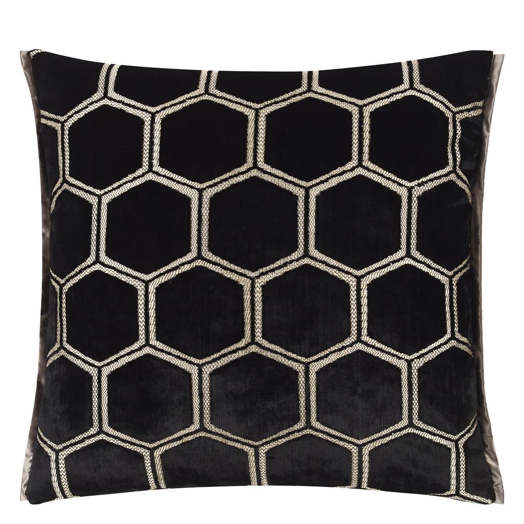 Manipur Medium Room Velvet Cushion - Black